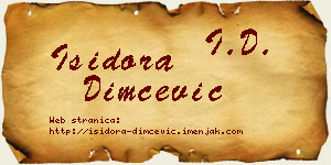 Isidora Dimčević vizit kartica